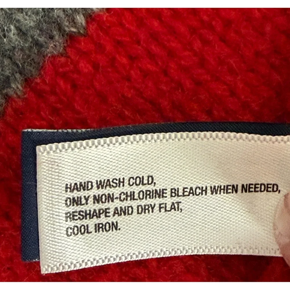 Gap‎ Lambswool Striped Scarf Gray Red Unisex
